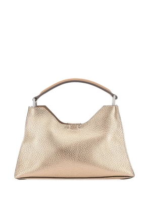 GIANNI CHIARINI Aurora hammered trapezoid leather tote bag - Gold