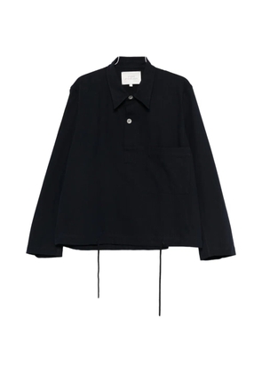 Studio Nicholson drawcord-hem chest-pocket shirt - Blue