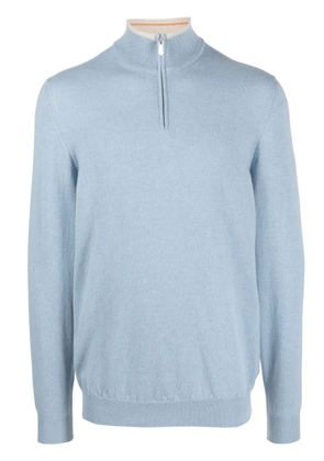 Fedeli Favonio quarter-zip cashmere jumper - Blue