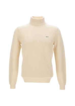 Sun68 embroidered logo roll-neck sweater - Neutrals