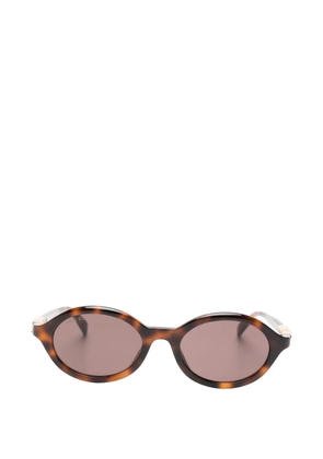 Gucci Eyewear oval crystal sunglasses - Brown