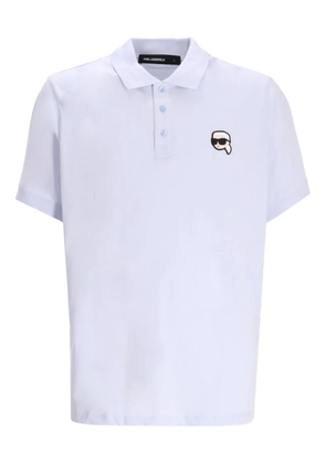 Karl Lagerfeld Ikon-appliqué cotton polo shirt - Purple