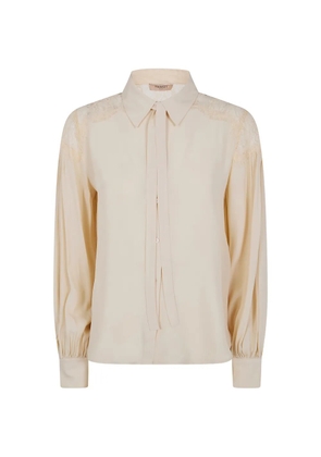 TWINSET lace-trim shirt - Neutrals