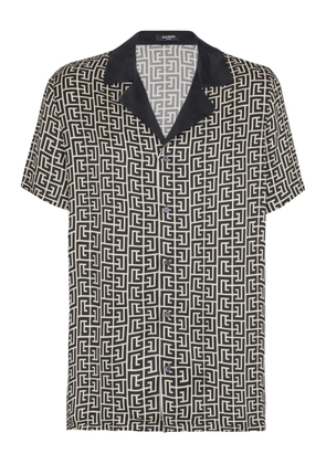 Balmain PB-monogram short-sleeve shirt - Black