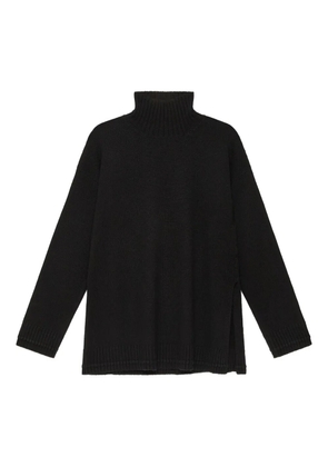 MALIPARMI roll-neck side-slit sweater - Black