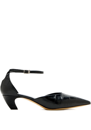 Le Monde Beryl 45mm crocodile-effect pumps - Black
