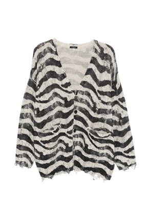 R13 zebra-printed oversized cardigan - Neutrals
