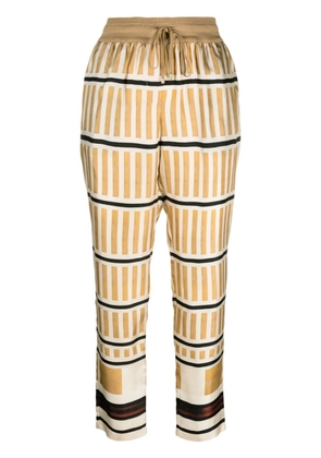 Lorena Antoniazzi stripe-print cropped trousers - Neutrals