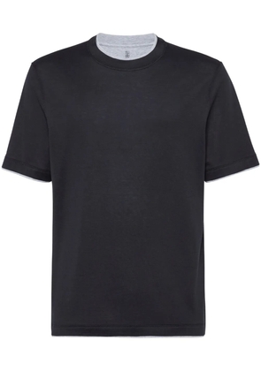 Brunello Cucinelli contrasting-trim jersey T-shirt - Black