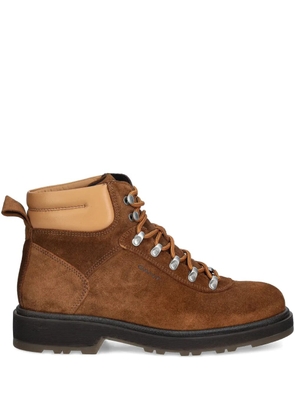Gant lace-up panelled ankle boots - Brown