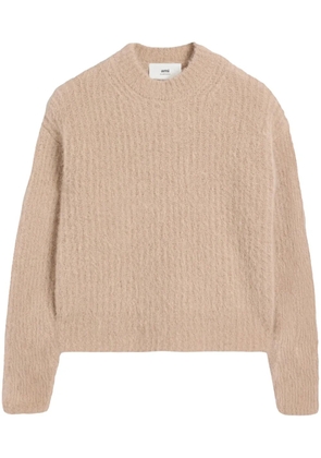 AMI Paris ribbed wool blend jumper - Neutrals
