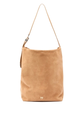 PINKO buckle lambskin shoulder bag - Neutrals