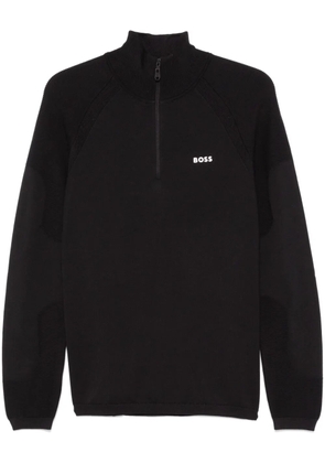 BOSS rubberised-logo sweater - Black