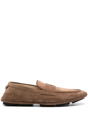 Dolce & Gabbana logo-plaque suede loafers - Brown