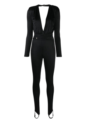 Philipp Plein plunging V-neck jumpsuit - Black