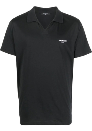 Balmain wingtip-collar cotton T-shirt - Black