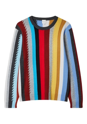 Paul Smith cable-knit striped sweater - Blue