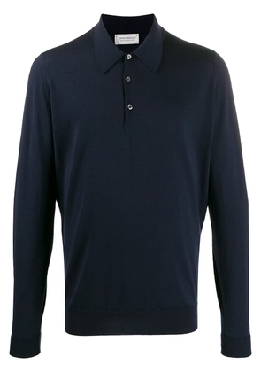John Smedley knitted polo shirt - Blue