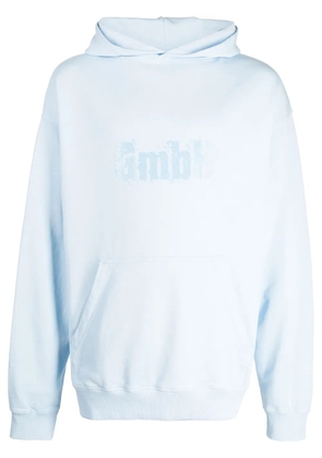 GmbH logo-print cotton hoodie - Blue