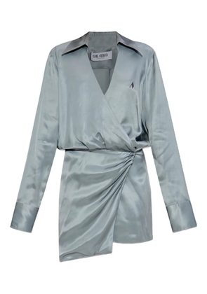 The Attico wrap-front mini dress - Blue