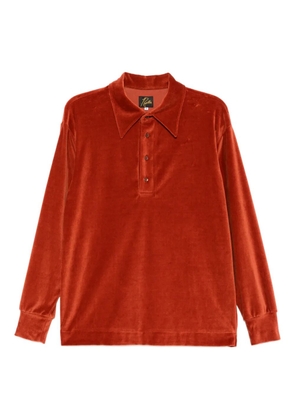 Needles velour polo shirt - Orange