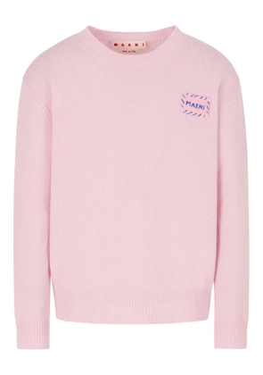 Marni logo-patch crew-neck sweatshirt - Pink