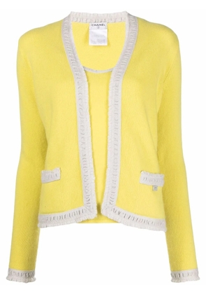 CHANEL Pre-Owned 2003 layered knitted cashmere cardigan - Yellow
