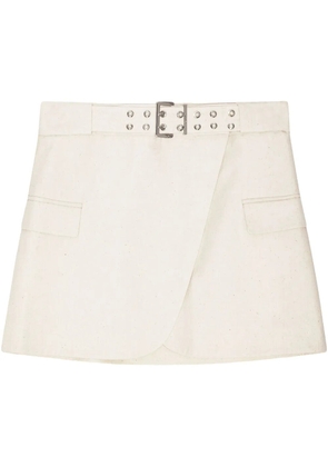 GANNI belted mini skirt - Neutrals