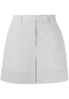 Thom Browne high-waist seersucker shorts - Grey