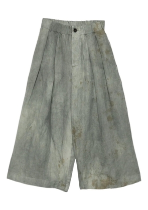 Uma Wang pleated flared trousers - Blue