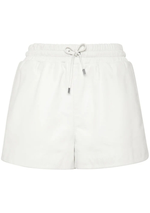 Philipp Plein logo-plaque leather shorts - White