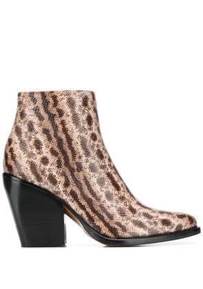 Chloé snake-effect 95mm ankle boots - Neutrals