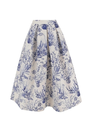 Lunatica Milano flared printed skirt - White