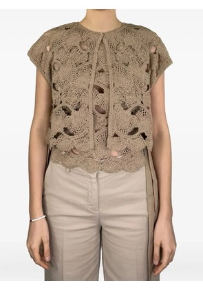 Kangra openwork-knit blouse - Neutrals