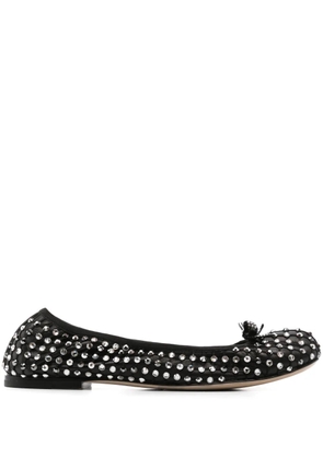 René Caovilla crystal-embellished ballet flats - Black