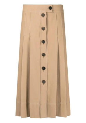 Ferragamo buttoned-up pleated skirt - Neutrals