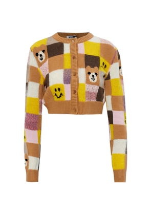 Moschino patchwork-pattern cardigan - Brown