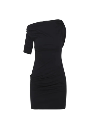 Jacquemus ruched one-shoulder mini dress - Black