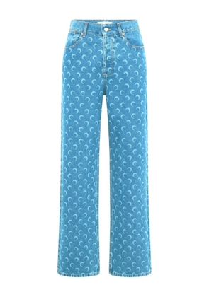 Marine Serre Moon-print jeans - Blue
