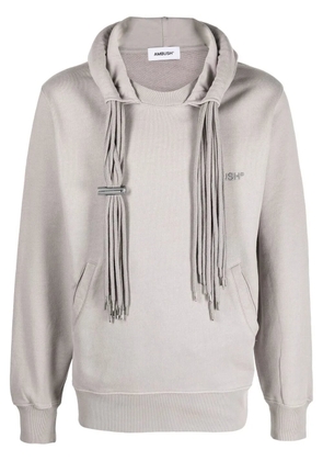 AMBUSH multicord-drawstring cotton hoodie - Grey