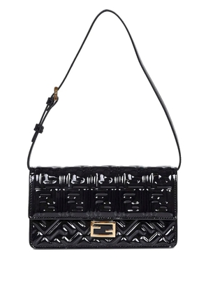 FENDI Foldover embossed top cross bag - Black