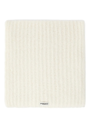 PINKO ribbed-knit scarf - White
