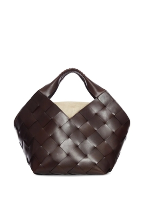 DRAGON DIFFUSION small woven-design tote bag - Brown