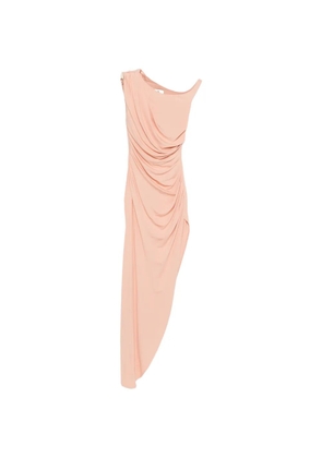 Elisabetta Franchi draped asymmetric midi dress - Neutrals