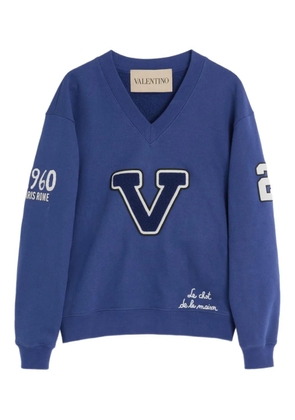 Valentino Garavani embroidered cotton sweatshirt - Blue
