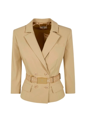 Elisabetta Franchi belted double-breasted jacket - Neutrals