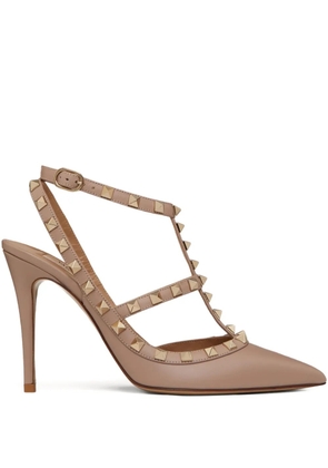 Valentino Garavani Rockstud 100mm caged pumps - Neutrals