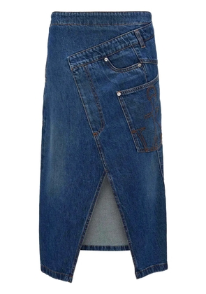 JW Anderson wrap-design denim skirt - Blue