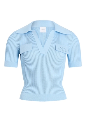 Patou embroidered-logo top - Blue