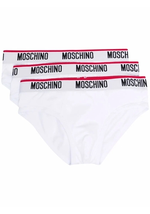 Moschino logo-waistband three-pack briefs - White